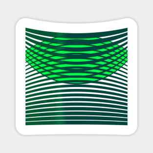 Jungle Geometric green stripes Magnet