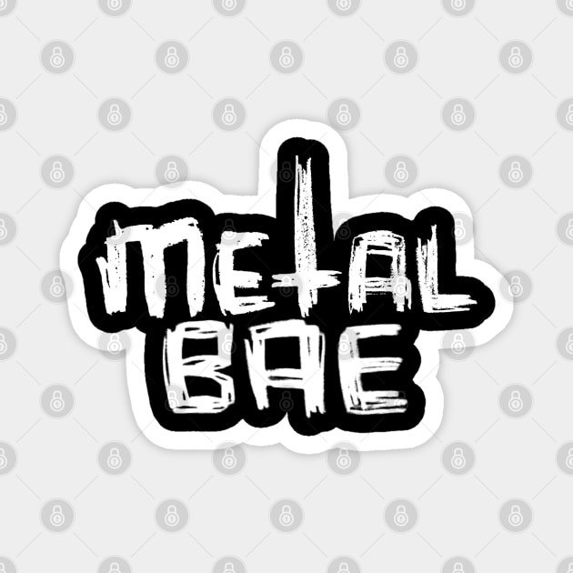 Metal Bae for Metal Music Fan Magnet by badlydrawnbabe