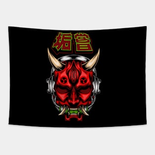 Akaname Oni Mask Tapestry