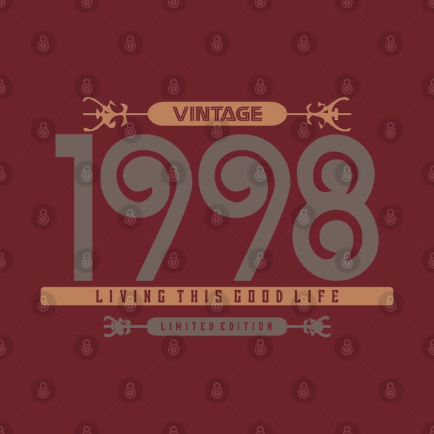 22nd Birthday T-Shirt - Vintage 1998 by Reshartinc