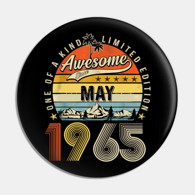 Awesome Since May 1965 Vintage 58th Birthday Pin by Vintage White Rose Bouquets