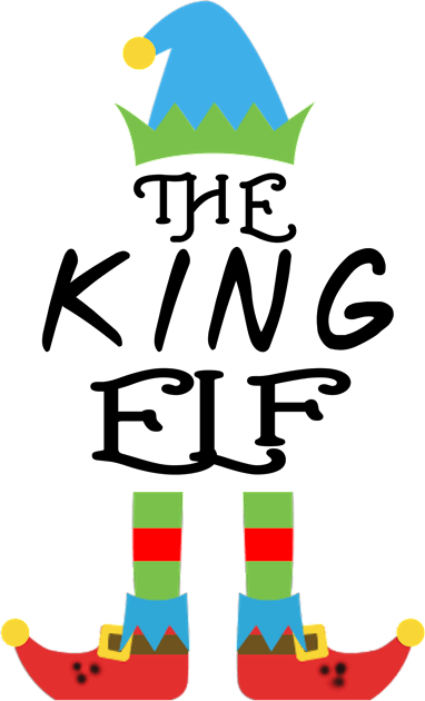 The King Elf Matching Family Group Christmas Party SANTA Kids T-Shirt by CareTees