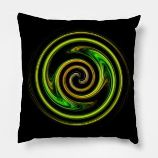 Yellow Hypnotic Spiral Pillow