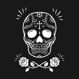 Sugar Skull With Roses T-Shirt