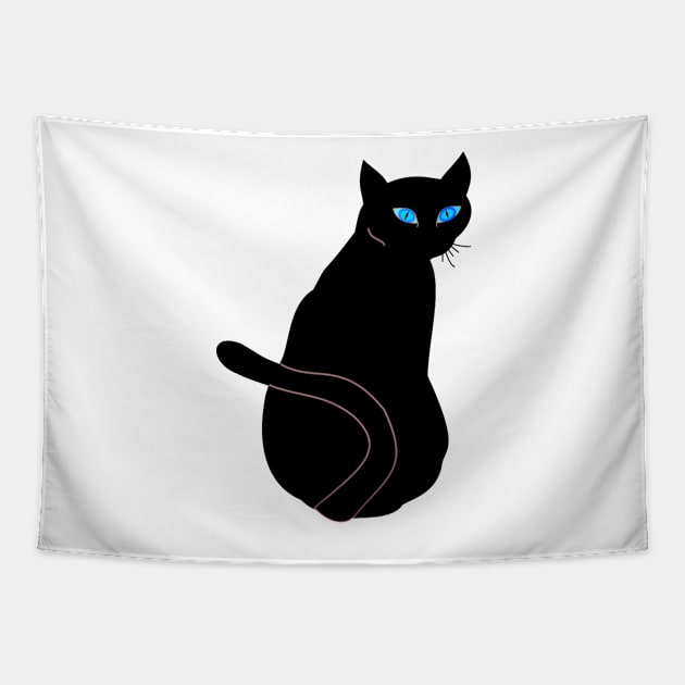 Cat With Blue Eyes Tapestry by oemsanex