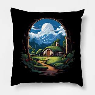 Pixel hobbit house Pillow