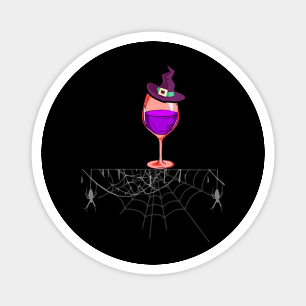 Vintage Halloween Purple Grape Wine Glass Witch Hat Cute Premium Vintage Halloween Purple Grape Wine Gla Magnes Teepublic Pl