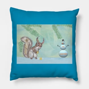 Squirrel in Winter Pillow