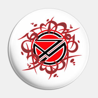 Sinister Motives tribal red logo Pin