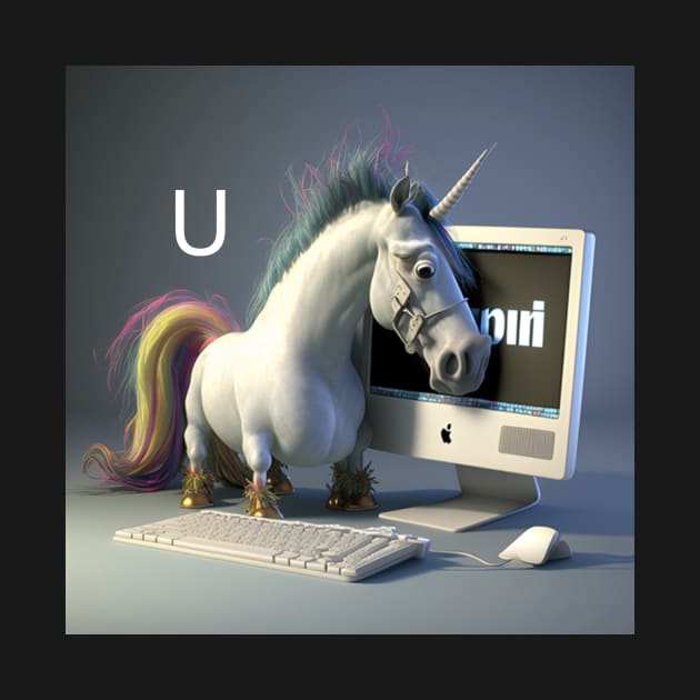 Letter U for Unicorn Using a computer from AdventuresOfSela by Parody-is-King