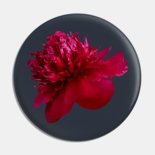 Red Peony Flower Pin