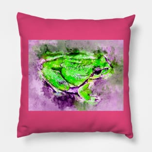 Watercolor Tree Frog Pillow