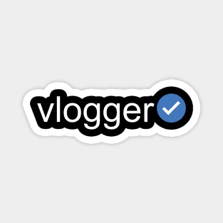 Verified Vlogger (White Text) Magnet