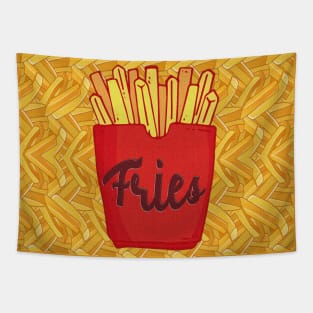 Funny fries in yellow and red for fries fan Tapestry