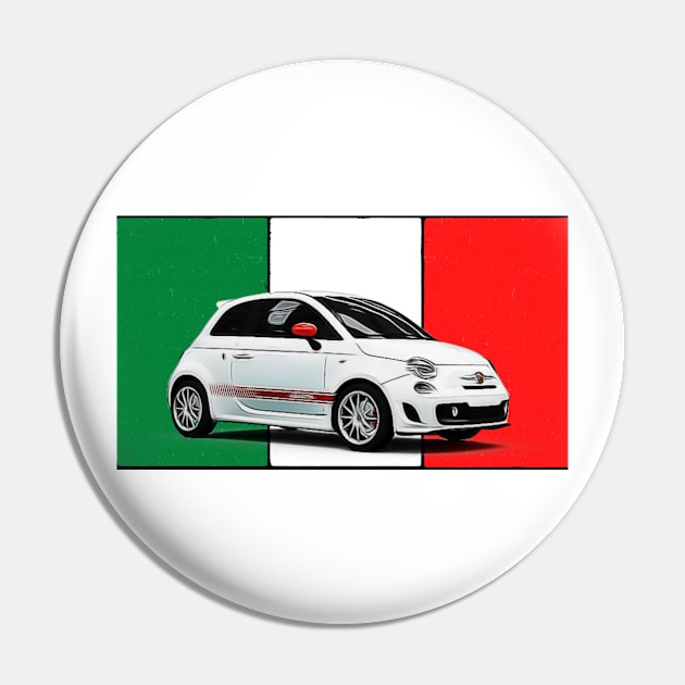 Abarth 500 Italian Print Pin by Auto-Prints