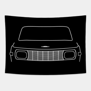 Wartburg 353 Knight vintage car white outline graphic Tapestry