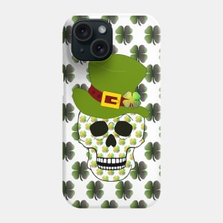Four Leaf Clover Skull - Funny St Patricks Day Art Phone Case