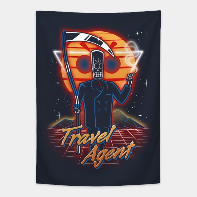 Retro Travel Agent Tapestry by Olipop