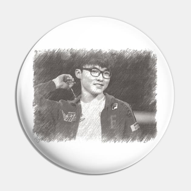 Faker Smile (Sketch) Pin by ILOVELEAGUE