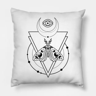 All seeing Moth of Sauron black Pillow