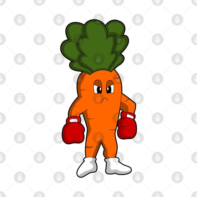 Carrot as Boxer with Boxing gloves by Markus Schnabel