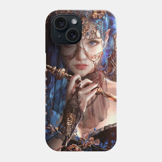 Blue Gold Phone Case by ErakNote