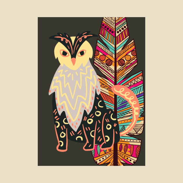 Mexican Alebrije folk art owl-leopard artwork by waltzart