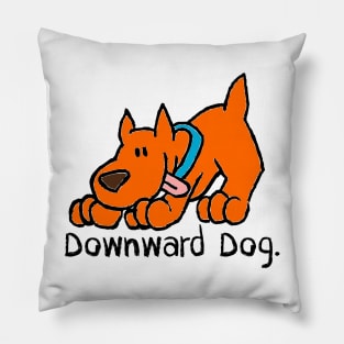 Downward Dog Yoga Funny Cartoon Pillow