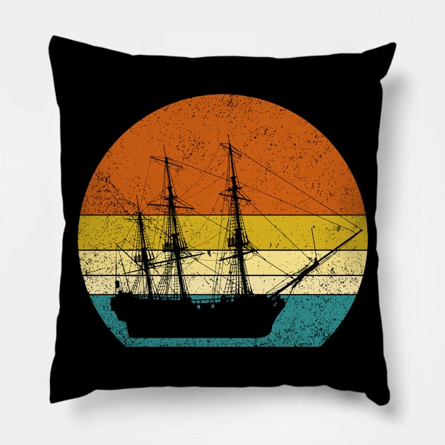 Vintage retro ship Pillow by Inyourdesigns