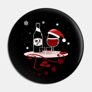 A glass of wine with a Santa hat. Funny place setting Pin