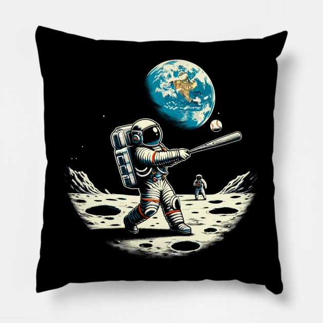 Baseball Novelty Astronaut Funny Baseball Pillow by KsuAnn