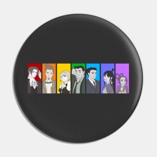 Ace Attorney Rainbow Collage Pin