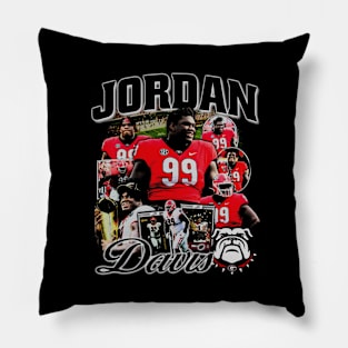 Jordan Davis College Vintage Bootleg Pillow