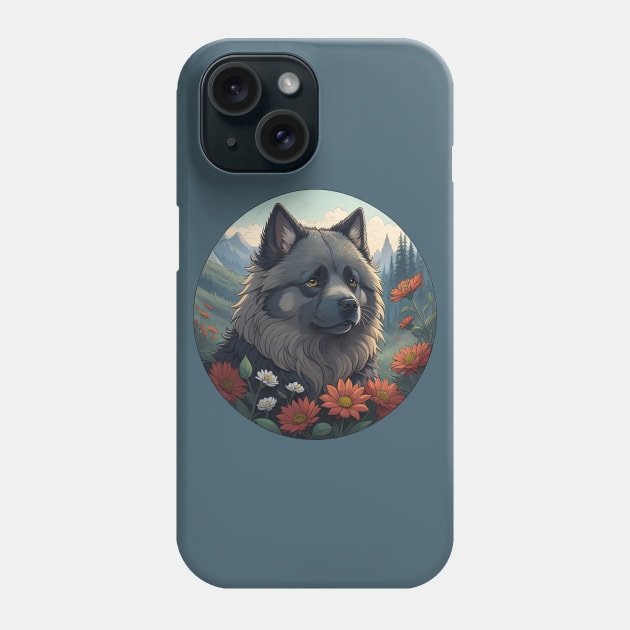 Keeshond Mountain Landscape Phone Case by Pet And Petal