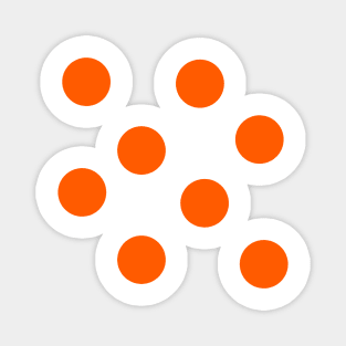 Orange on White Polka Dots Magnet