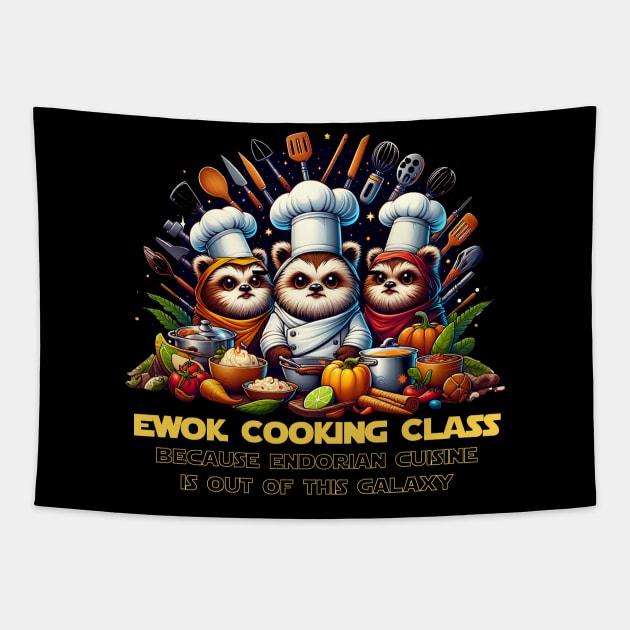 Ewok Cooking Class Tapestry by MarCreative