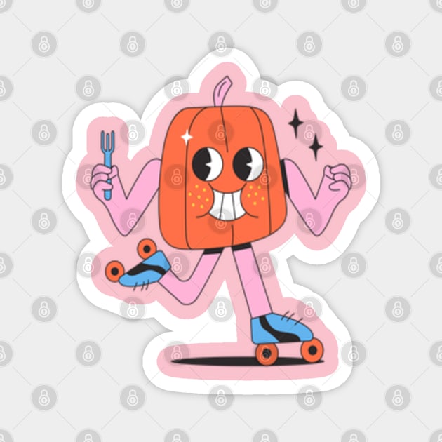 pumpkin cartoon character Magnet by MN-STORE