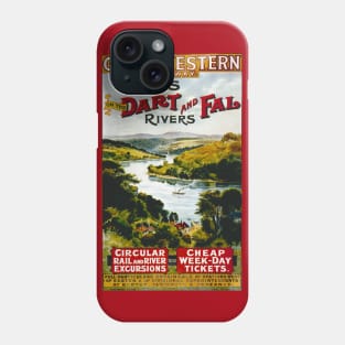 Vintage Travel Poster - Dart and Fal Rivers Phone Case