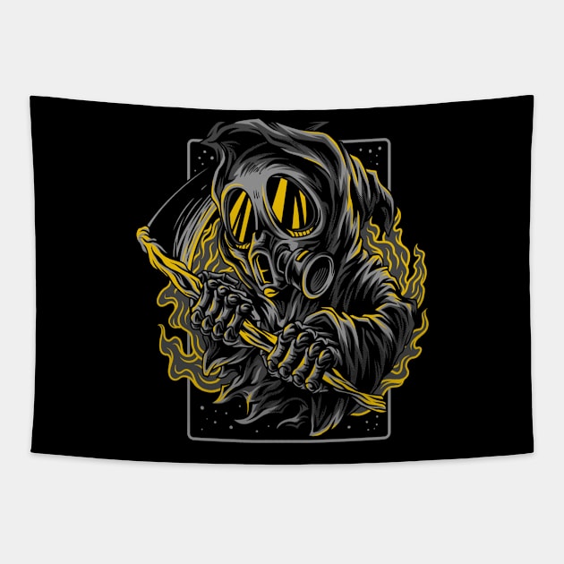 Reaper Scythe Smoke Yellow Tapestry by BradleyHeal