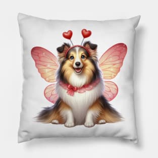 Valentine Fairy Shetland Sheepdog Pillow