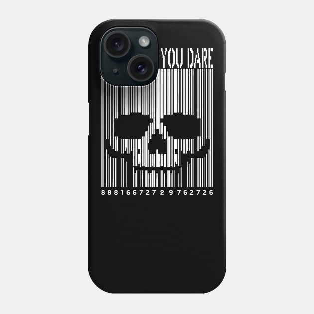 Barcode Skull: Scam Me if You Dare! Phone Case by MetalByte