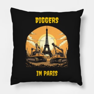 Diggers in Paris Pillow