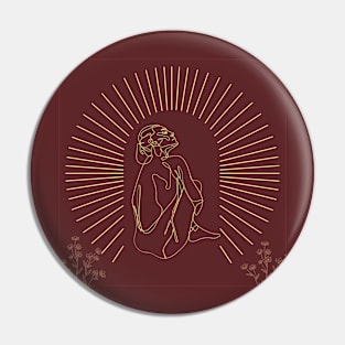 Minimalistic lonely woman shining Pin