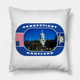 Connecticut, Hartford City, USA Pillow