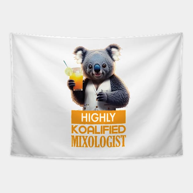 Just a Highly Koalified Mixologist Koala Tapestry by Dmytro