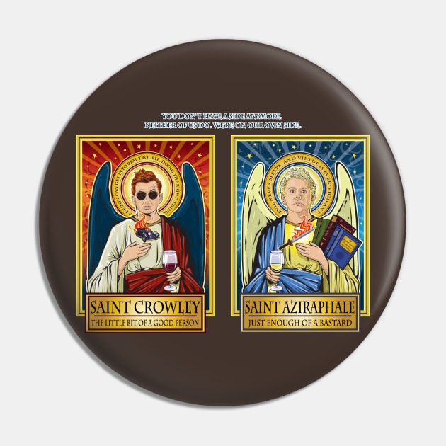 Good Omens Pin by Pop Art Saints