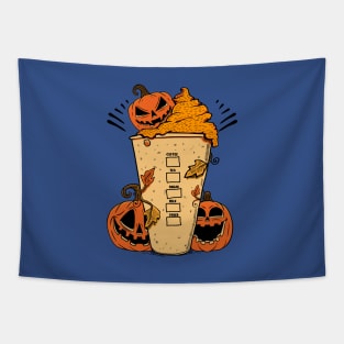 Three halloween pumpkins Tapestry