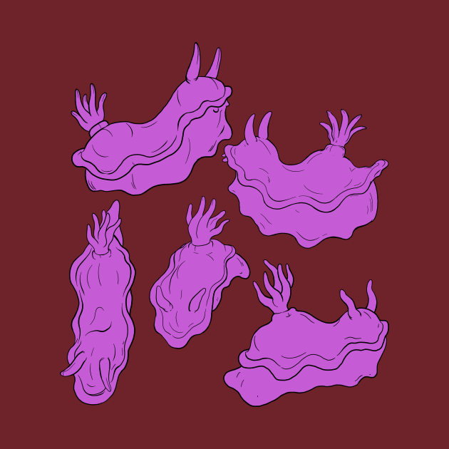 Purple Sea Slug Flat Pattern by yodelbat