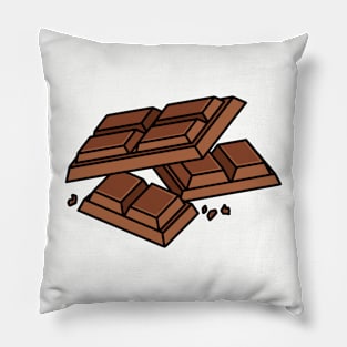 Chocolate Bar Pieces Digital Illustration Pillow