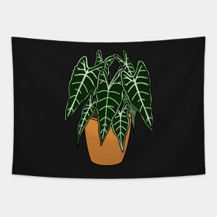 Alocasia Polly Illustration | Plant in a pot Tapestry